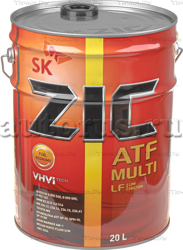 Масло трансмиссионное синтетическое ZIC ATF MULTI LF 20л. Артикул 192665