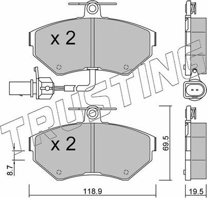 Тормозные колодки Trusting. Артикул 224.2