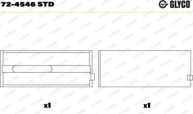 Вкладыши коренные Glyco для IVECO EuroCargo I, II, III 1991-2015. Артикул 72-4546 STD
