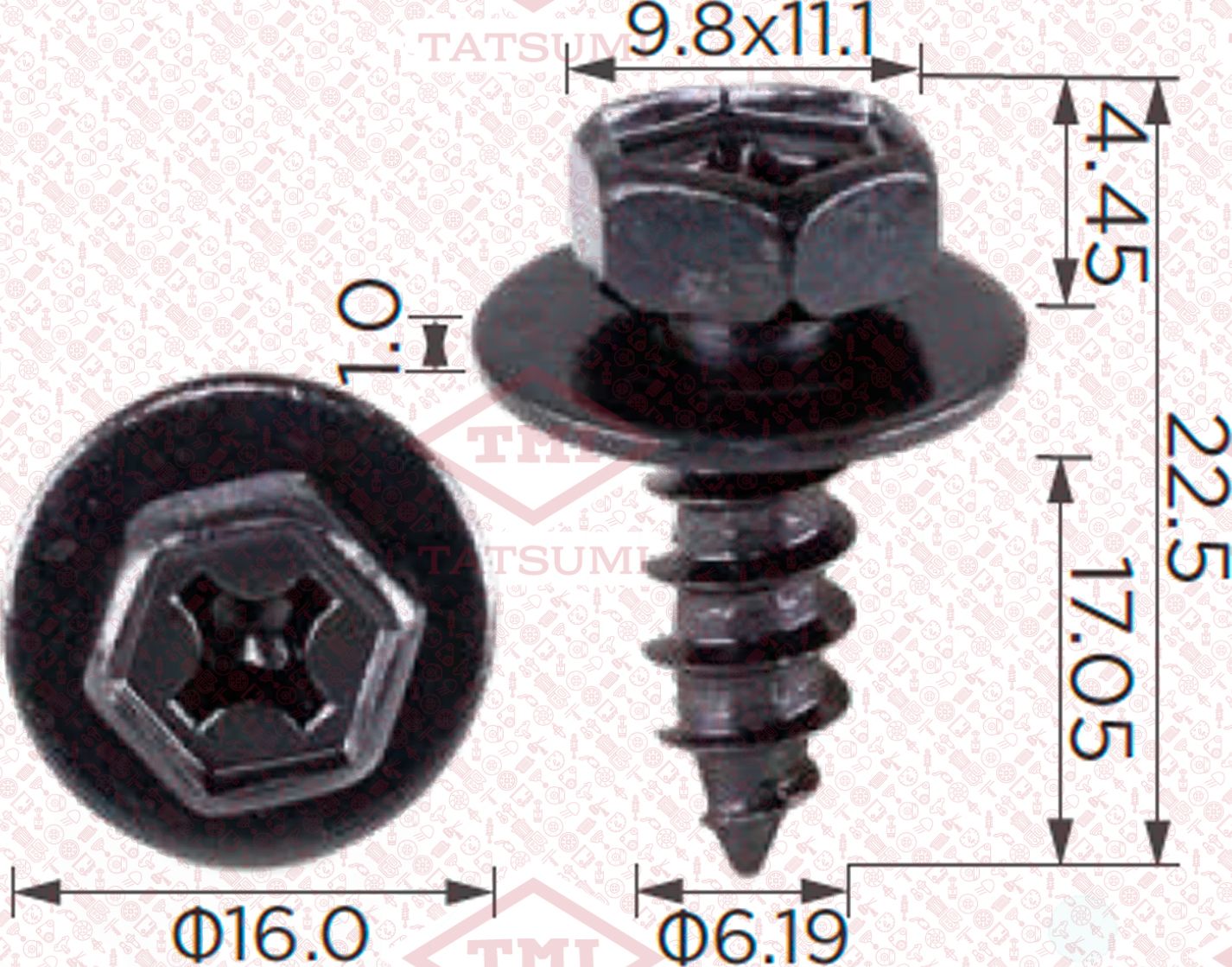 Клипса крепежная (Tatsumi). Артикул TJB1582