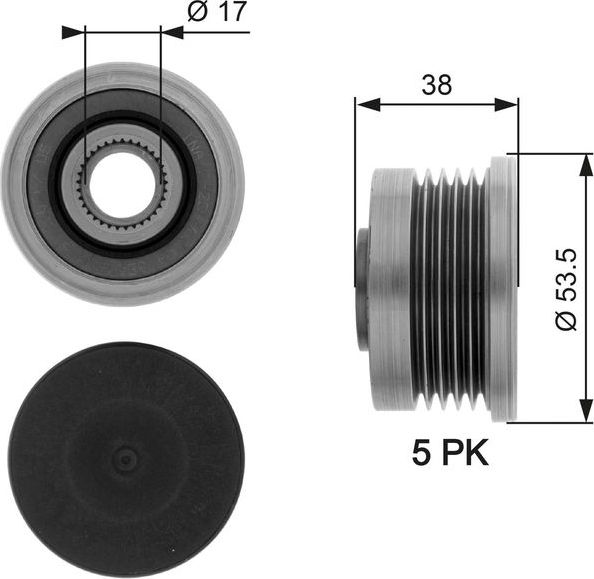 Муфта генератора обгонная Gates DriveAlign®. Артикул OAP7082