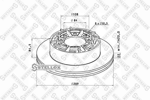 Тормозной диск Stellox. Артикул 85-00737-SX
