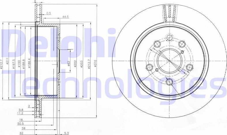 Тормозной диск Delphi. Артикул BG4024