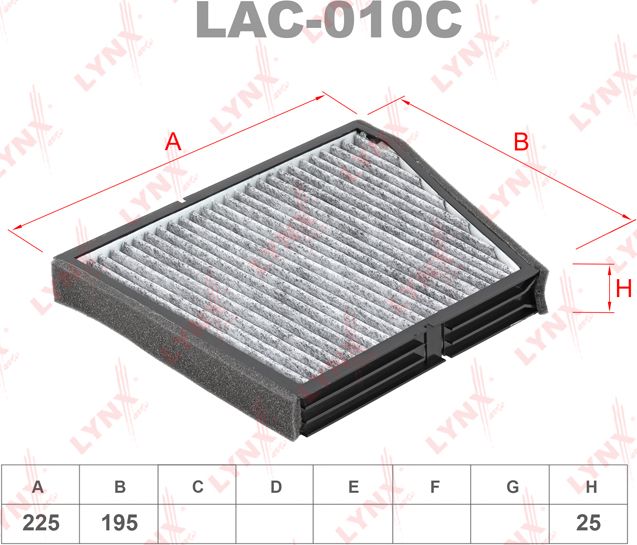 Салонный фильтр LYNXauto для Daewoo Lanos 2002-2008. Артикул LAC-010C