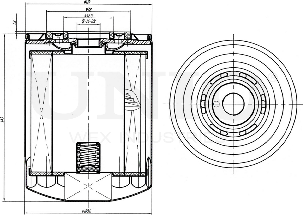 Фильтр масляный (Unio). Артикул FLT-20040