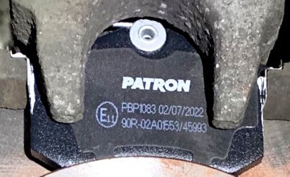 Тормозные колодки Patron задние для Renault Fluence I 2010-2017. Артикул PBP1083