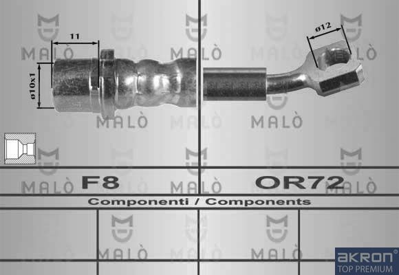 Тормозной шланг Malò задний для Opel Vectra C 2002-2009. Артикул 80342