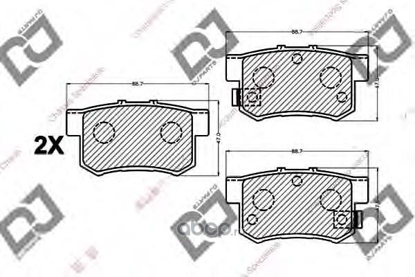 Колодки тормозные дисковые (DJ Parts). Артикул BP1026