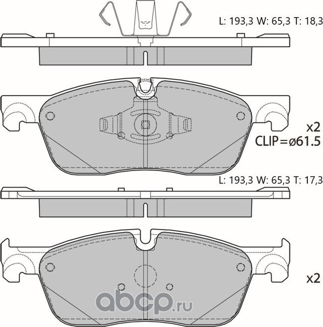 Колодки тормозные дисковые Avantech (противоскрипная пластина в компл.). Артикул AV075
