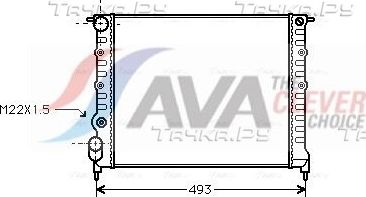 Радиатор охлаждения двигателя AVA. Артикул RT2118