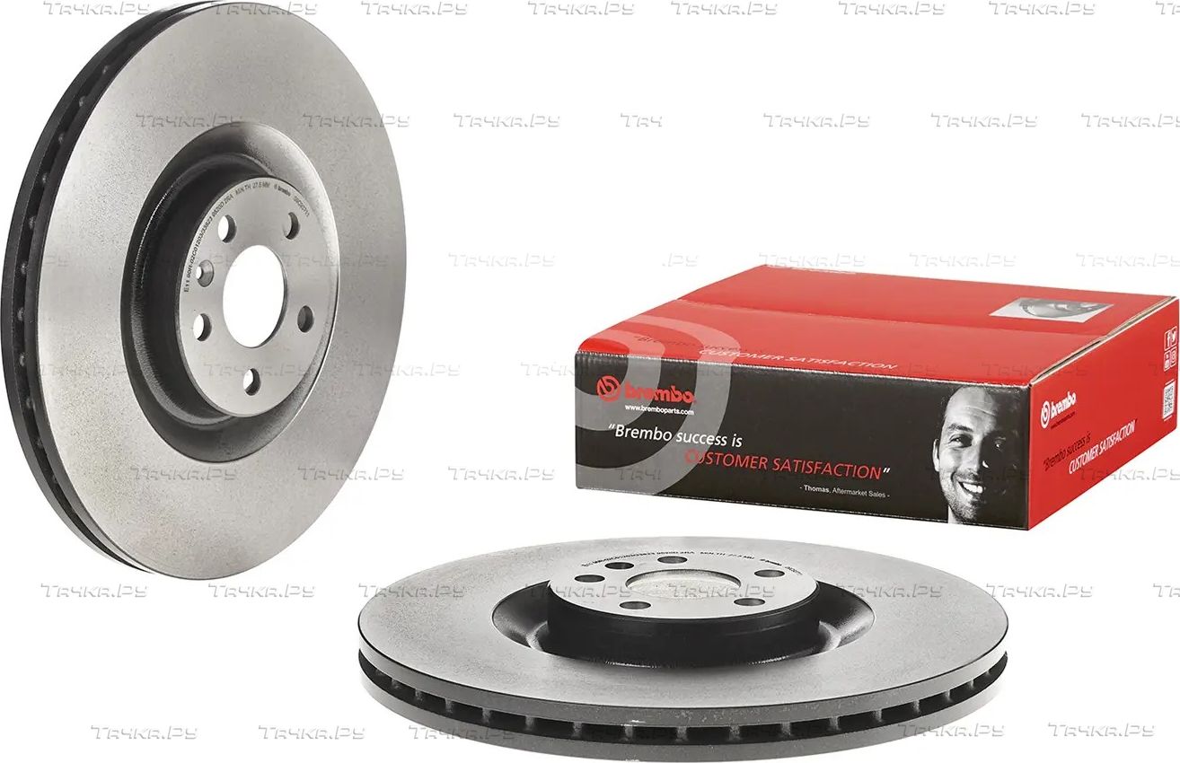 Тормозной диск Brembo PRIME LINE - UV Coated передний для Volvo XC90 II 2014-2026. Артикул 09.C937.11