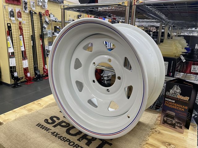 Колёсный диск OFF-ROAD Wheels стальной штампованный белый 5x139,7 8xR16 d110 ET-10 №90W для ГАЗ Соболь 1998-2026. Артикул 1680-53910WH-10