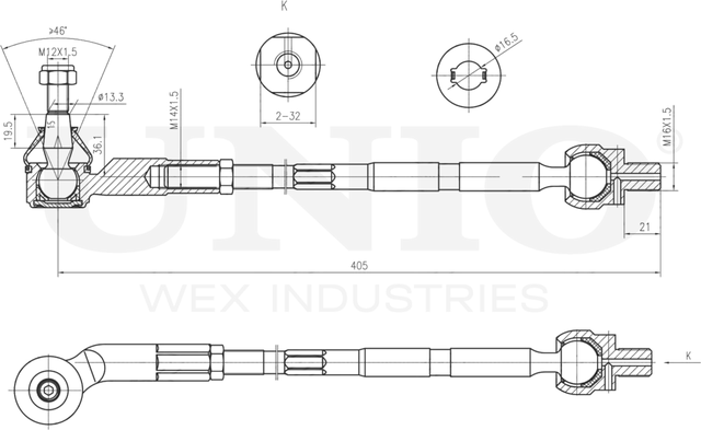 Тяга рулевая (Unio). Артикул SSP-30100