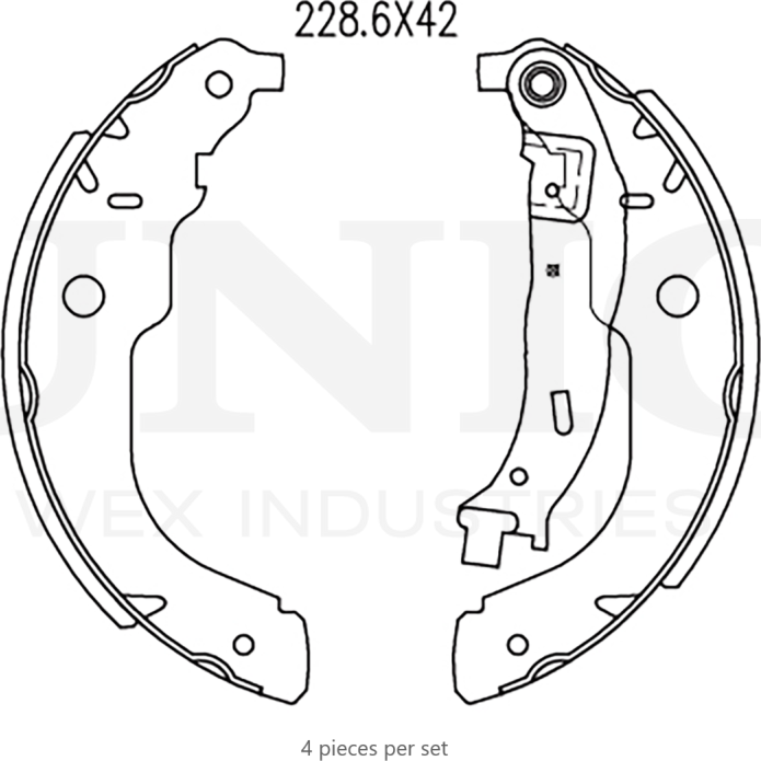 Колодки тормозные барабанные, комплект (Unio). Артикул BRP-10041