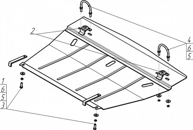 Защита Мотодор для двигателя Audi A6 C5 1997-2005. Артикул 00113