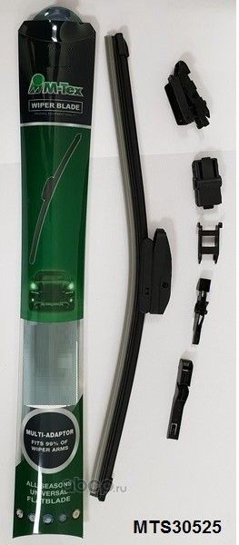 Щетка стеклоочистителя бескаркасная 525 mm (в комплекте 6 переходников) (M-TEX). Артикул MTS30525