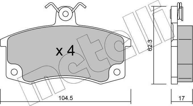 Тормозные колодки Metelli. Артикул 22-0062-0