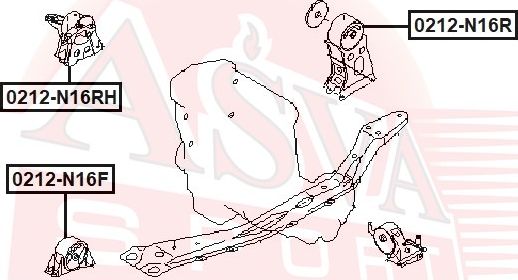 Подушка (опора) двигателя Asva. Артикул 0212-N16RH