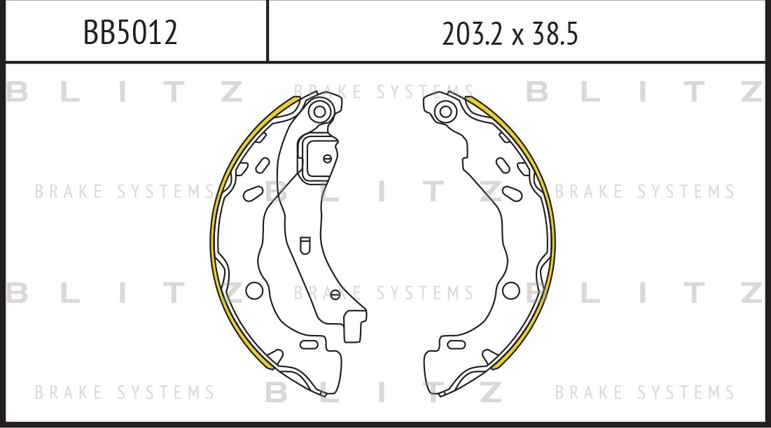 Колодки тормозные RENAULT/PSA LOGAN/SANDERO/C3/C4/206 04- задн.барабан. (Blitz). Артикул BB5012