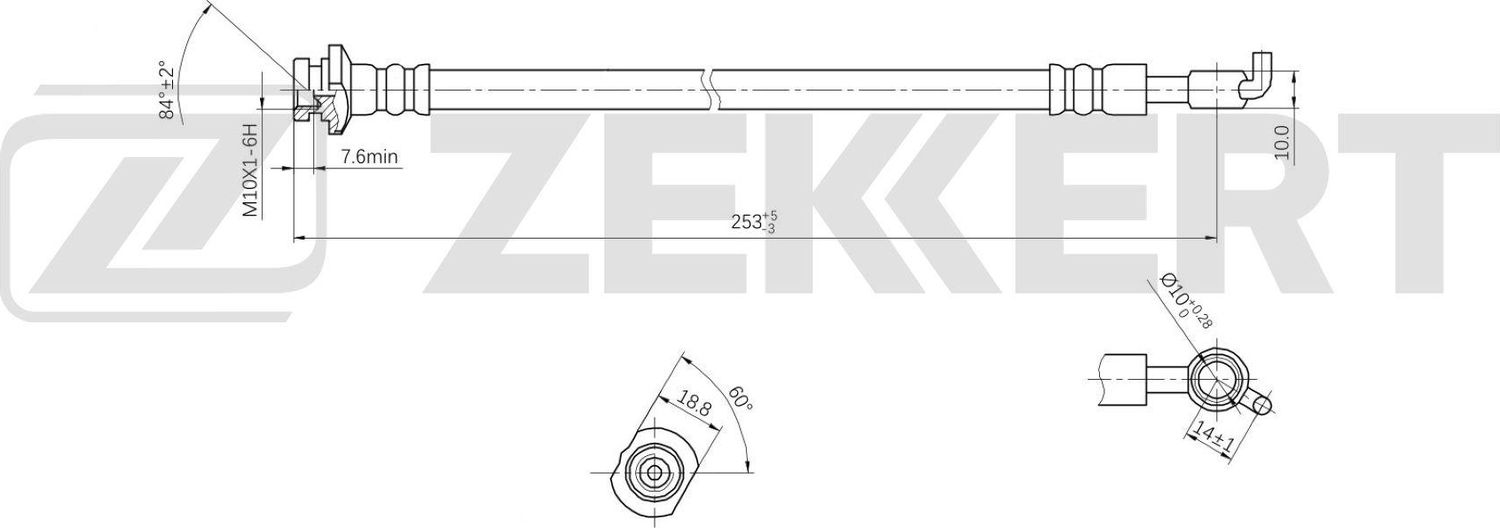Тормозной шланг Zekkert. Артикул BS-9383