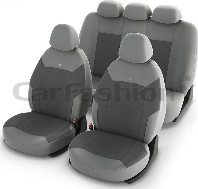 Чехлы универсальные CarFashion Corsar на сидения авто, цвет Темно-серый/Светло-серый. Артикул 10089