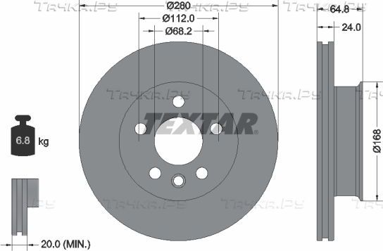 Тормозной диск Textar. Артикул 92056000