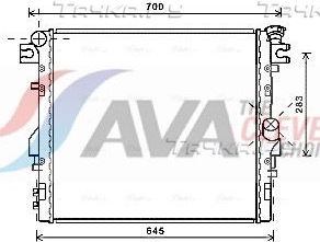 Радиатор охлаждения двигателя AVA. Артикул JE2052