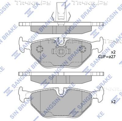Тормозные колодки Sangsin Hi-Q задние для BMW 5 IV (E39) 1995-2004. Артикул SP2167