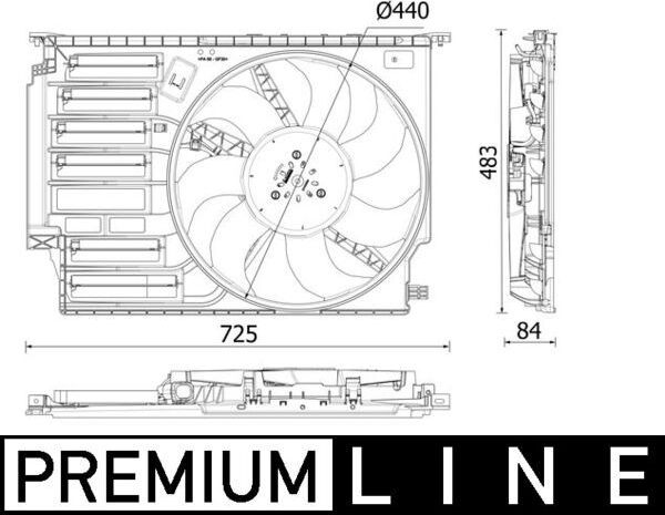 Вентилятор радиатора двигателя Mahle Premium. Артикул CFF 547 000P
