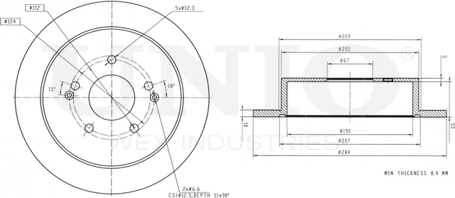 Диск тормозной (Unio). Артикул BRD-20081