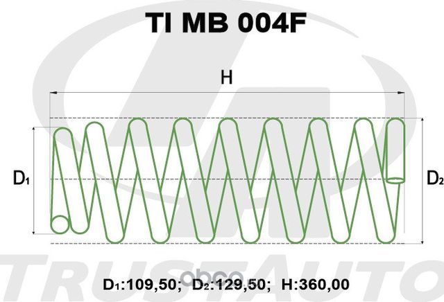 Пружина для лифтинга + 2 (50мм) () (Trustauto). Артикул TIMB004F