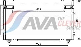 Радиатор кондиционера (конденсатор) AVA (алюминий). Артикул TOA5621D
