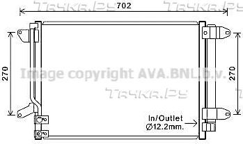 Радиатор кондиционера (конденсатор) AVA (алюминий). Артикул VN5330D