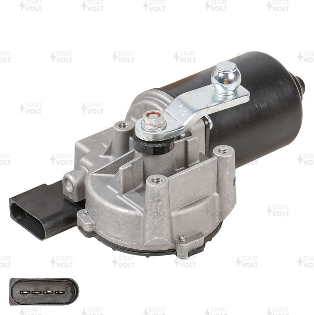 Мотор стеклоочистителя (моторчик дворников) StartVOLT передний для Skoda Rapid I 2012-2019. Артикул VWF 1813