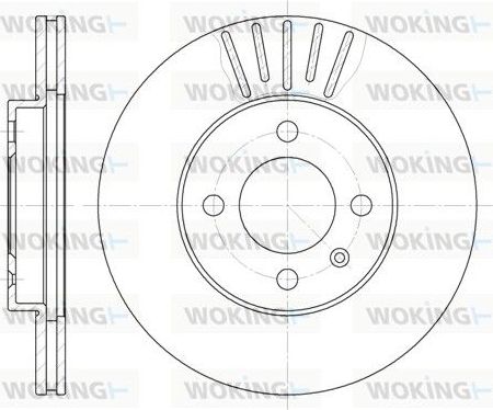 Тормозной диск Woking передний для Volkswagen Jetta II 1986-1991. Артикул D6175.10