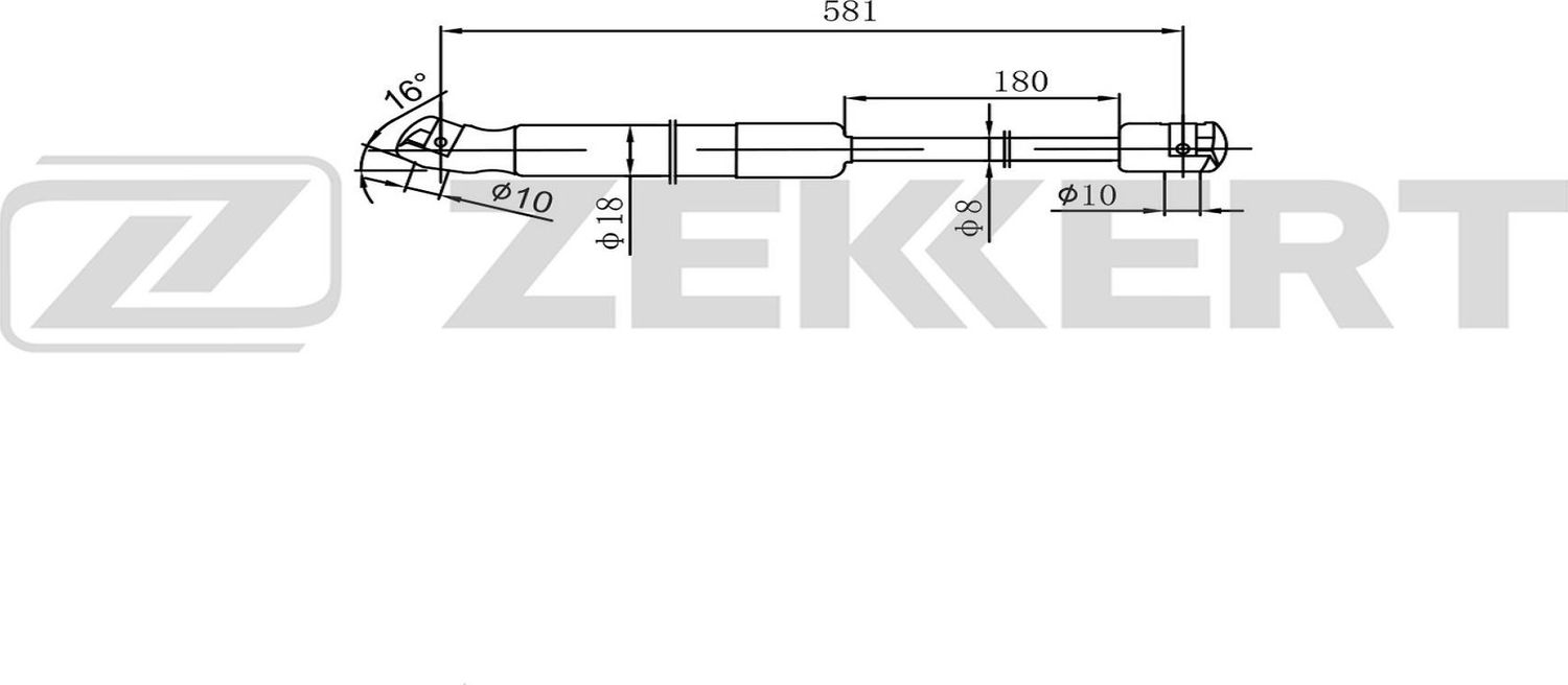 Амортизатор (упор) багажника Zekkert. Артикул GF-2597