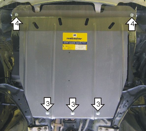 Защита Мотодор для картера, КПП Nissan Almera Tino 2000-2006. Артикул 01414