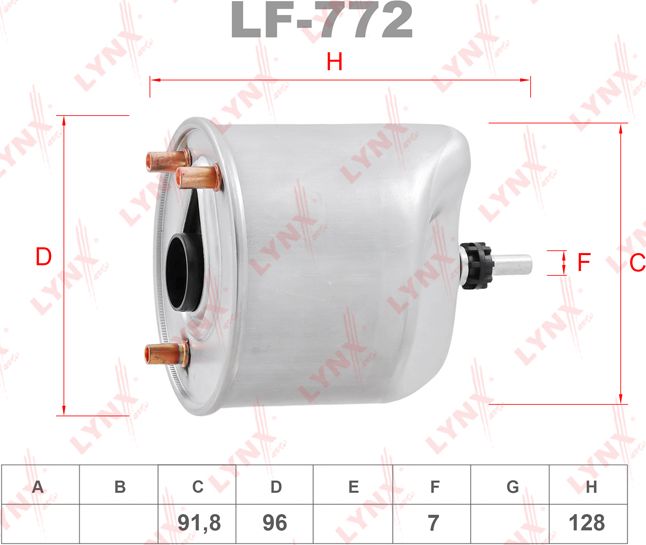 Топливный фильтр LYNXauto. Артикул LF-772
