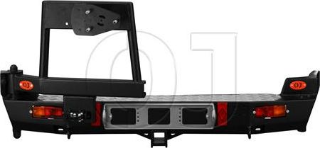 Бампер силовой OJ задний с облегчённой калиткой под запаску для Chevrolet Niva 2002-2026. Артикул 03.117.03