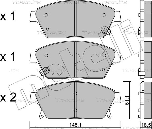 Тормозные колодки Metelli передние для Chevrolet Volt I 2011-2015. Артикул 22-0839-0