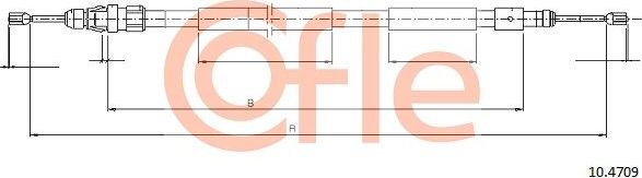 Трос ручника (тросик ручного тормоза) Cofle. Артикул 92.10.4709