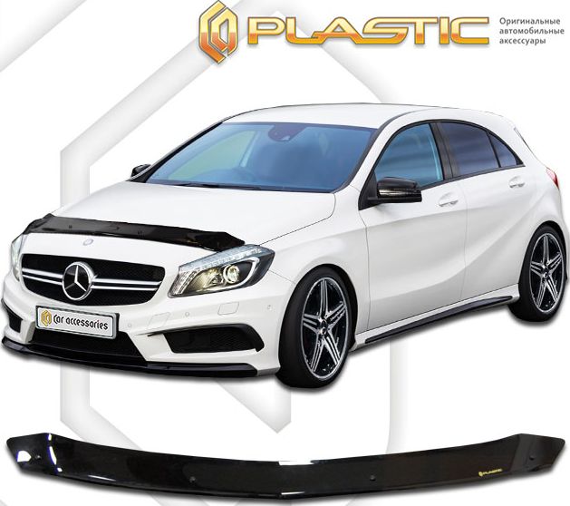 Дефлектор СА Пластик для капота (Classic черный) для Mercedes-Benz A-Класс W176 5-дв. 2012-2018. Артикул 2010010108854