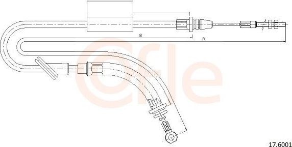 Трос ручника (тросик ручного тормоза) Cofle передний для Kia Carnival I 2001-2006. Артикул 17.6001