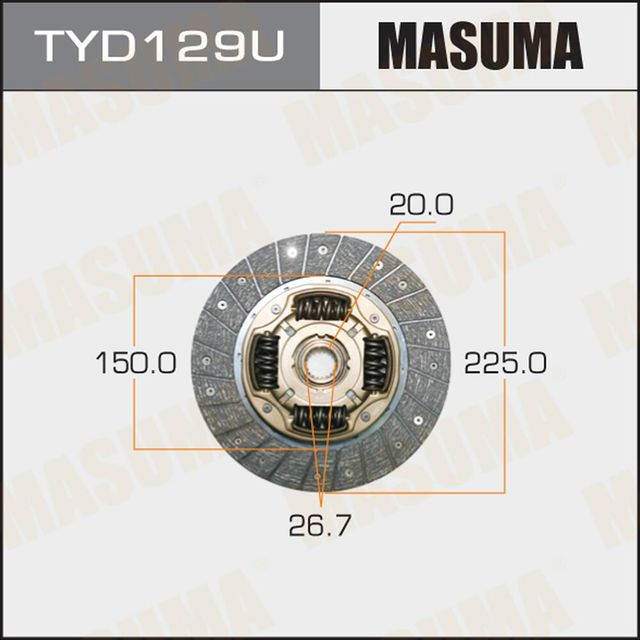 TYD129U Диск сцепления MASUMA 225*150*20*26.7 (1/10) Masuma. Артикул TYD129U