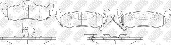 Тормозные колодки NiBK задние для Jeep Commander XK, XH 2005-2010. Артикул PN0429