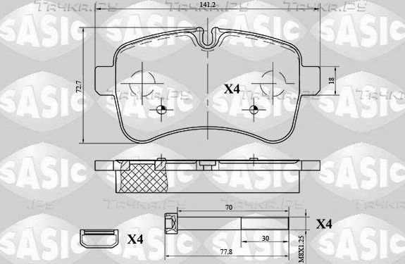 Тормозные колодки Sasic задние для IVECO Daily IV 2006-2011. Артикул 6216038
