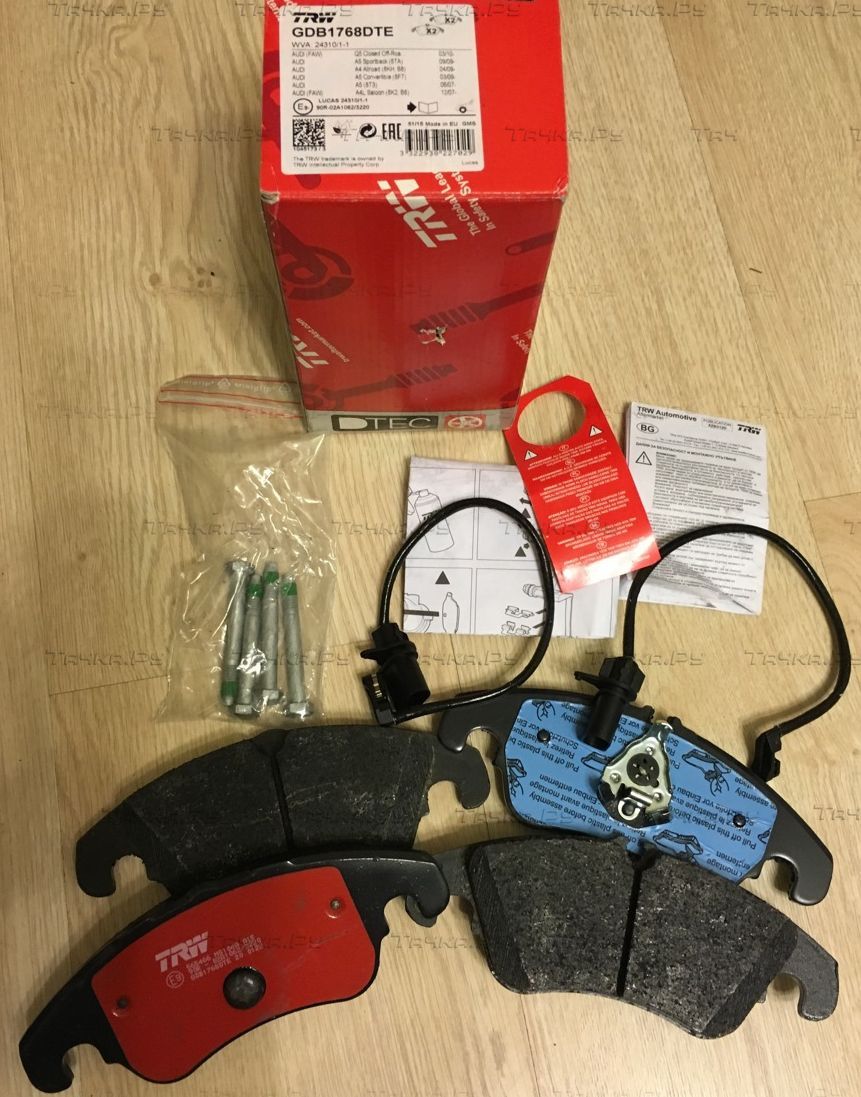 Тормозные колодки TRW DTEC COTEC передние для Audi SQ5 I (8R) 2012-2015. Артикул GDB1768DTE