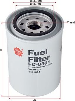 Топливный фильтр Sakura. Артикул FC-8301