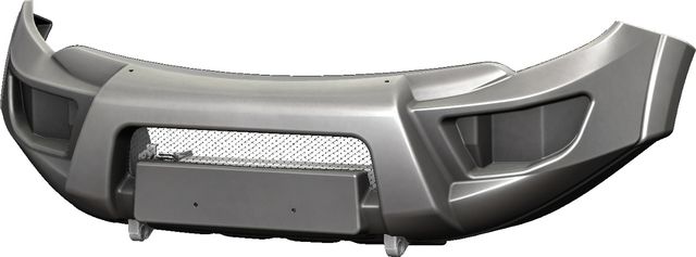 Бампер силовой АВС-Дизайн передний для Fiat Fullback 2016-2026 (кроме компл-и INVITE). БАЗОВЫЙ, без оптики, под покраску. Артикул ABC.MCCL200.FB.21P