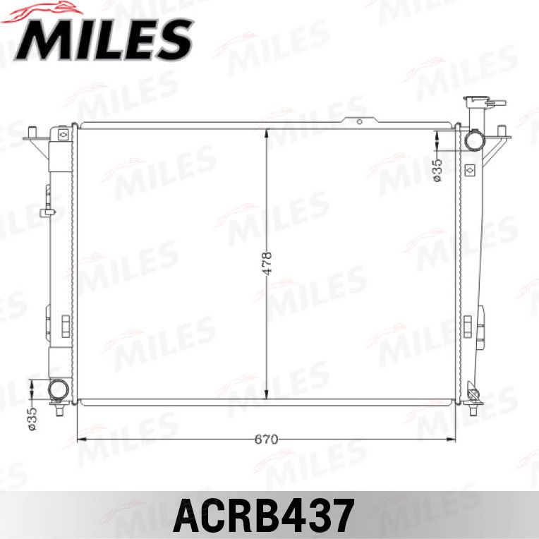 Радиатор охлаждения двигателя Miles (алюминий). Артикул ACRB437